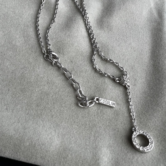 Elegant D’orlan Silver Necklace with Crystal Accents - Picture 8 of 8